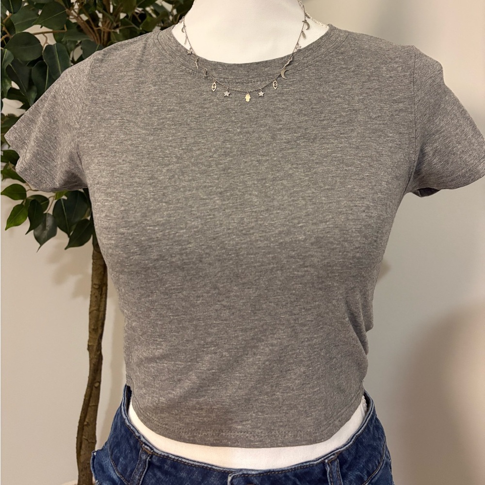 Fashion Nova Heather Gray Crop Top